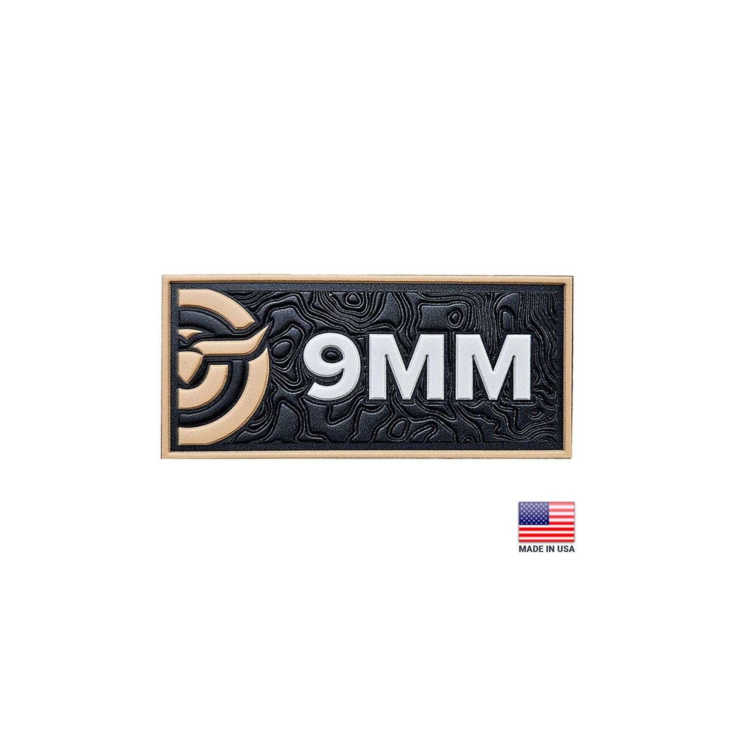 9MM Caliber Patch - Black & Gold (Made in USA)