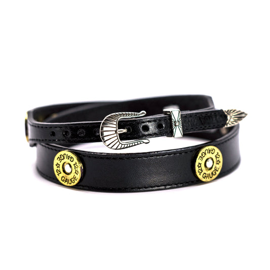 Make Ready Range Wear 12ga inspired hatband. Hatband is 3/4" wide and 28" long. Designed with an adjustable buckle closure for the perfect fit. Made in USA.
