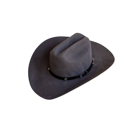 Make Ready Range Wear 45 Colt inspired hatband displayed on a western hat. Hatband is 1/2" wide and 28" long. Designed with an adjustable buckle closure for the perfect fit. Made in USA.